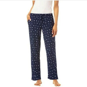 NWOT Women's Lucky Brand L LARGE Blue White Stars Print Lounge Sleep Pants